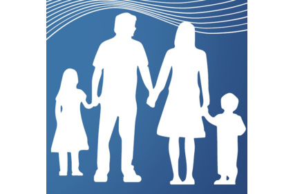 Logo programu dodatek osłonowy - kontury 4 osobowej rodziny