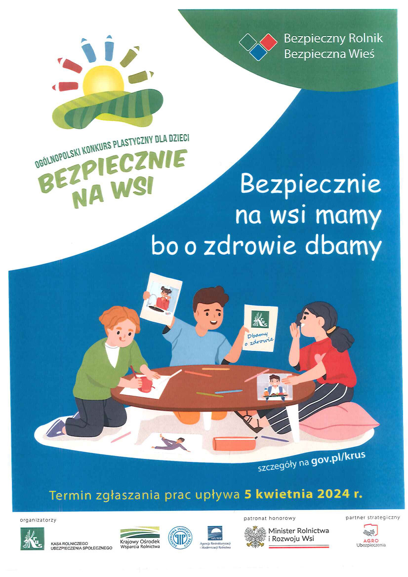 Plakat: Ogólnopolski Konkurs Plastyczny Dla Dzieci Bezpiecznie Na Wsi