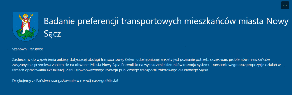 Baner komunikacji publicznej
