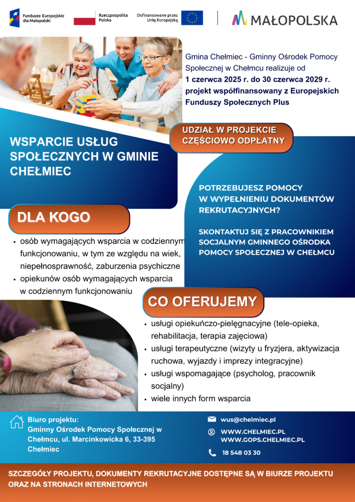 "Wsparcie usług społecznych w Gminie Chełmiec"