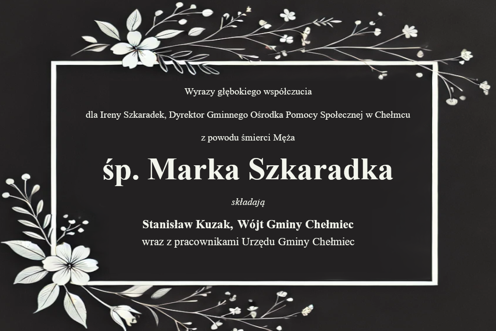 KONDOLENCJE. Z głębokim smutkiem…