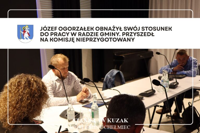 Józef Ogorzałek obnażył swój stosunek do pracy w Radzie Gminy.