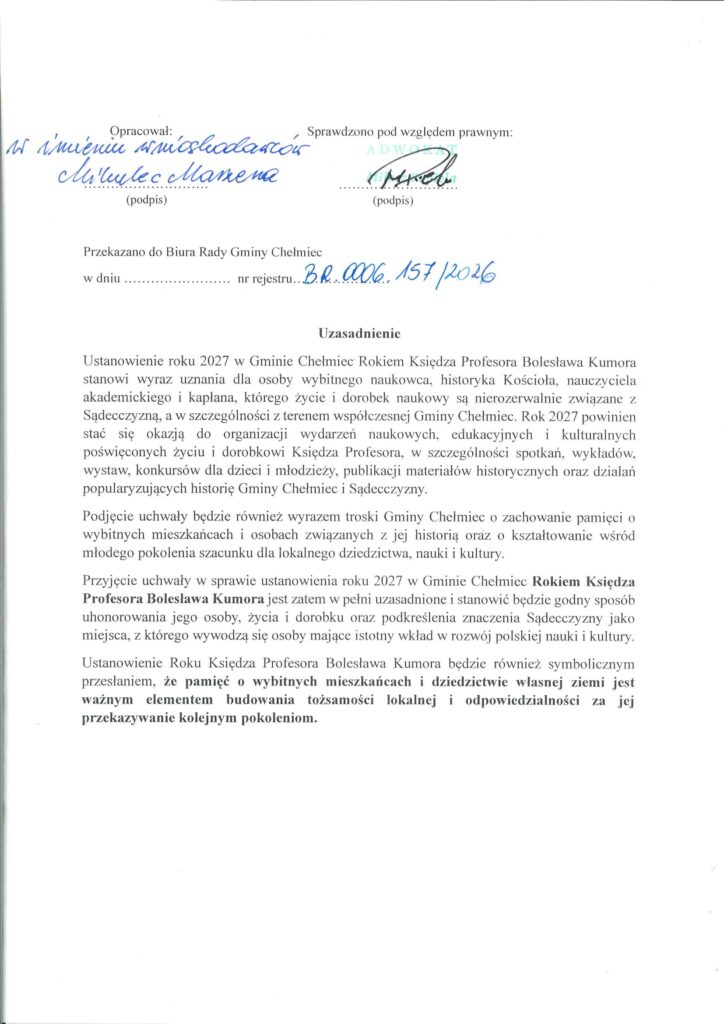 rok 2027 rokiem ks. Bolesława Kumora