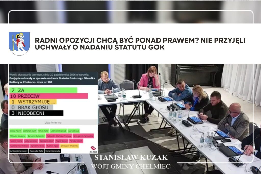 Radni opozycji chcą być ponad prawem? Nie przyjęli uchwały o nadaniu statutu GOK